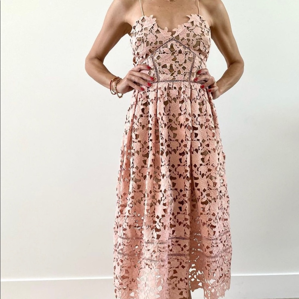 Pink lace Self Portrait Azaela dress. Size 4